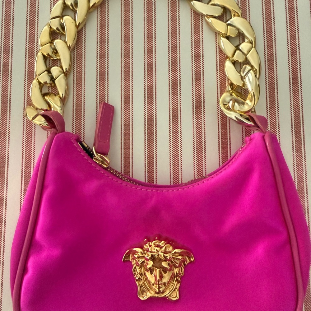 Versace Pink and Gold La Medusa Women's Bag